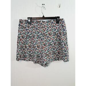 J. Crew Women's White Floral Side Zip Shorts In Size 14 3" Inseam Classic Summer